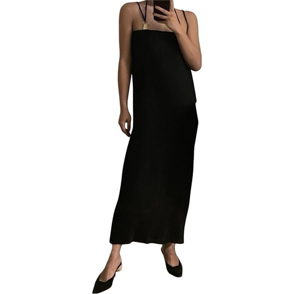 Aalto Dresses & Skirts - Aalto Black Full Length Pleated Maxi Dress Multi-Strap S19D2DR07-210 Size 38 NEW